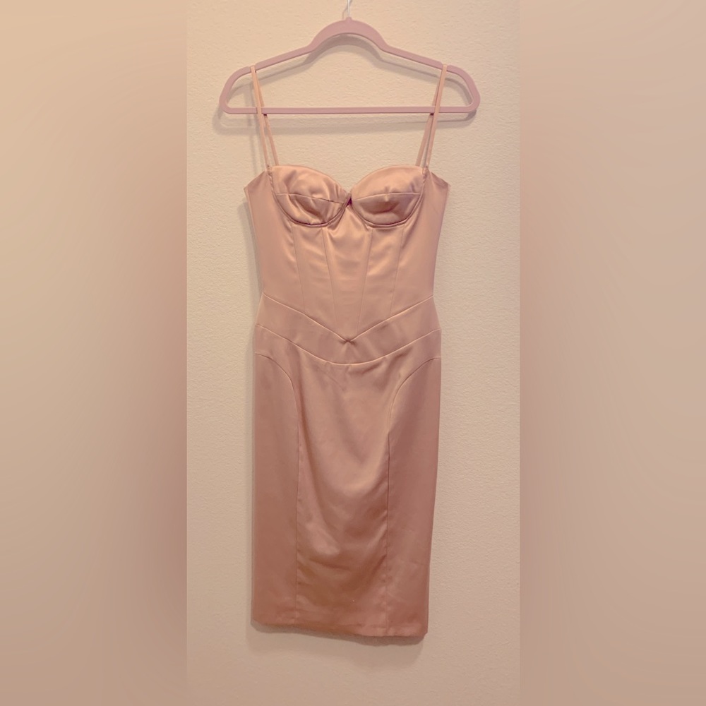 Just Cavalli Light Pink Corset Bustier midi pencil dress
